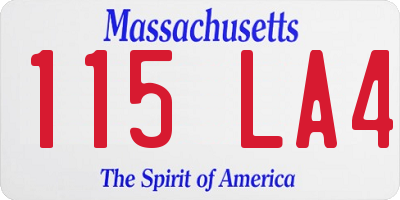 MA license plate 115LA4