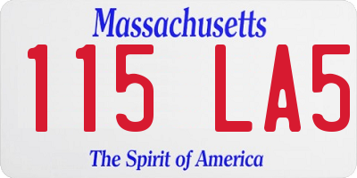 MA license plate 115LA5