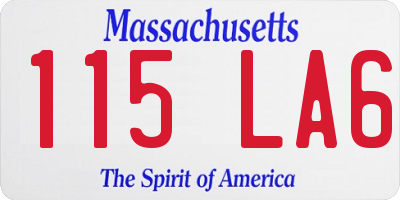 MA license plate 115LA6