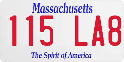 MA license plate 115LA8