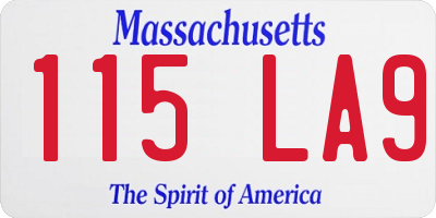 MA license plate 115LA9