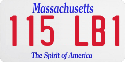 MA license plate 115LB1