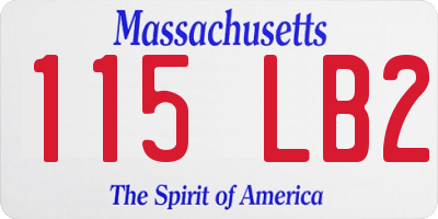 MA license plate 115LB2