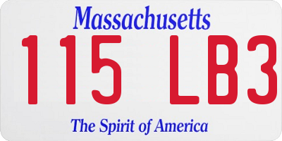 MA license plate 115LB3