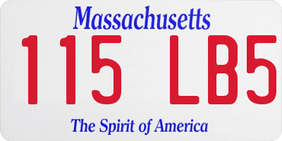 MA license plate 115LB5