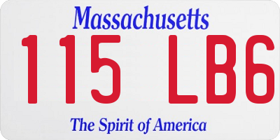 MA license plate 115LB6