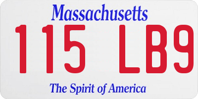 MA license plate 115LB9