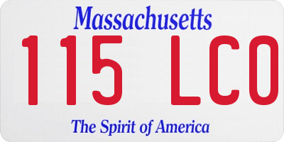MA license plate 115LC0