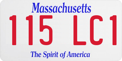 MA license plate 115LC1