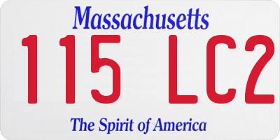 MA license plate 115LC2