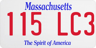 MA license plate 115LC3