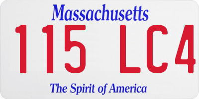 MA license plate 115LC4