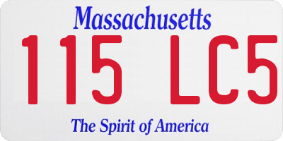 MA license plate 115LC5