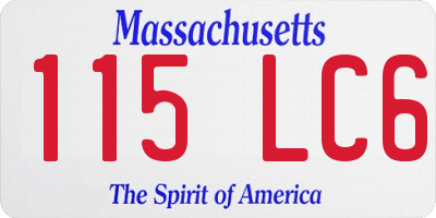 MA license plate 115LC6