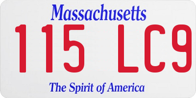 MA license plate 115LC9