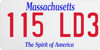 MA license plate 115LD3