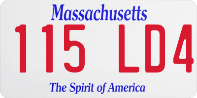 MA license plate 115LD4