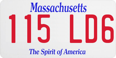 MA license plate 115LD6