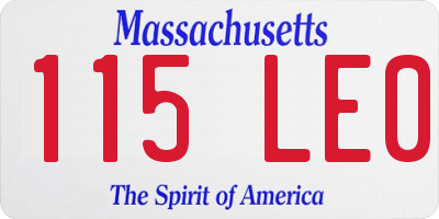 MA license plate 115LE0
