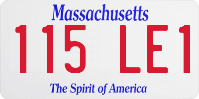 MA license plate 115LE1