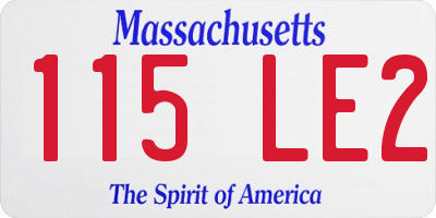 MA license plate 115LE2