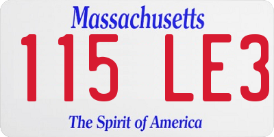 MA license plate 115LE3
