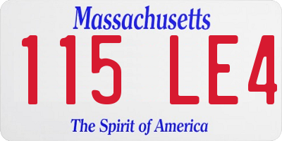 MA license plate 115LE4