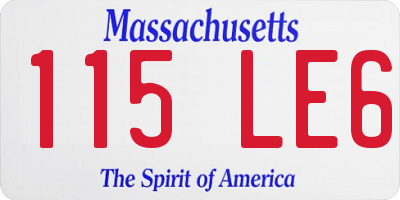 MA license plate 115LE6