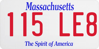MA license plate 115LE8
