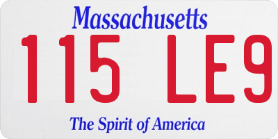 MA license plate 115LE9