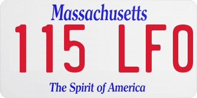 MA license plate 115LF0