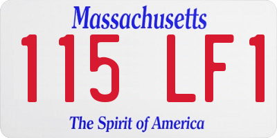 MA license plate 115LF1