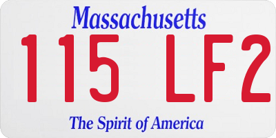 MA license plate 115LF2