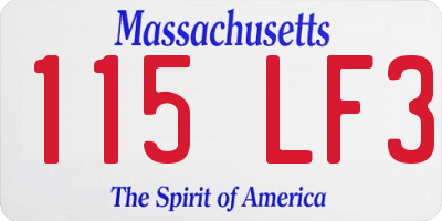 MA license plate 115LF3