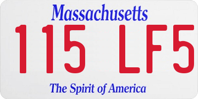 MA license plate 115LF5