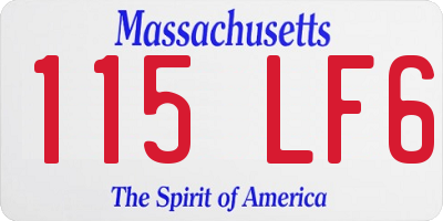 MA license plate 115LF6