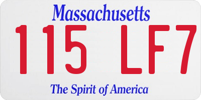 MA license plate 115LF7