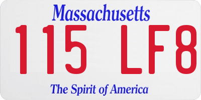 MA license plate 115LF8