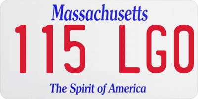 MA license plate 115LG0