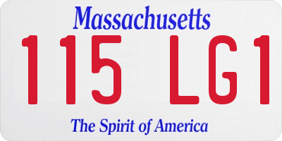 MA license plate 115LG1