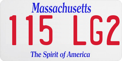 MA license plate 115LG2