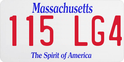 MA license plate 115LG4