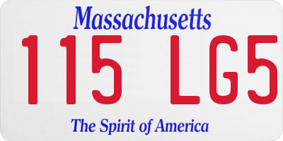 MA license plate 115LG5