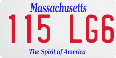 MA license plate 115LG6