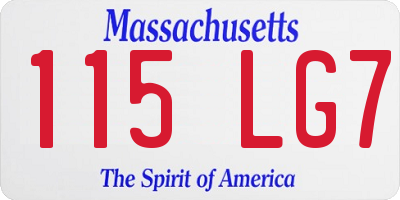 MA license plate 115LG7