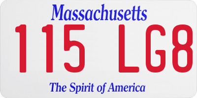 MA license plate 115LG8