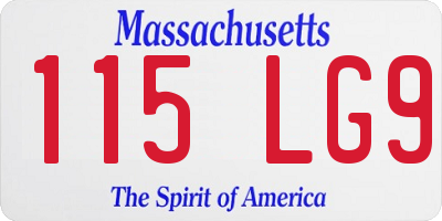 MA license plate 115LG9