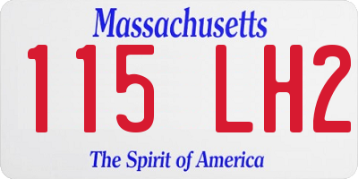 MA license plate 115LH2