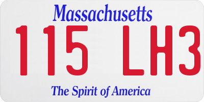 MA license plate 115LH3