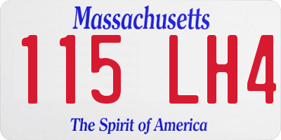 MA license plate 115LH4